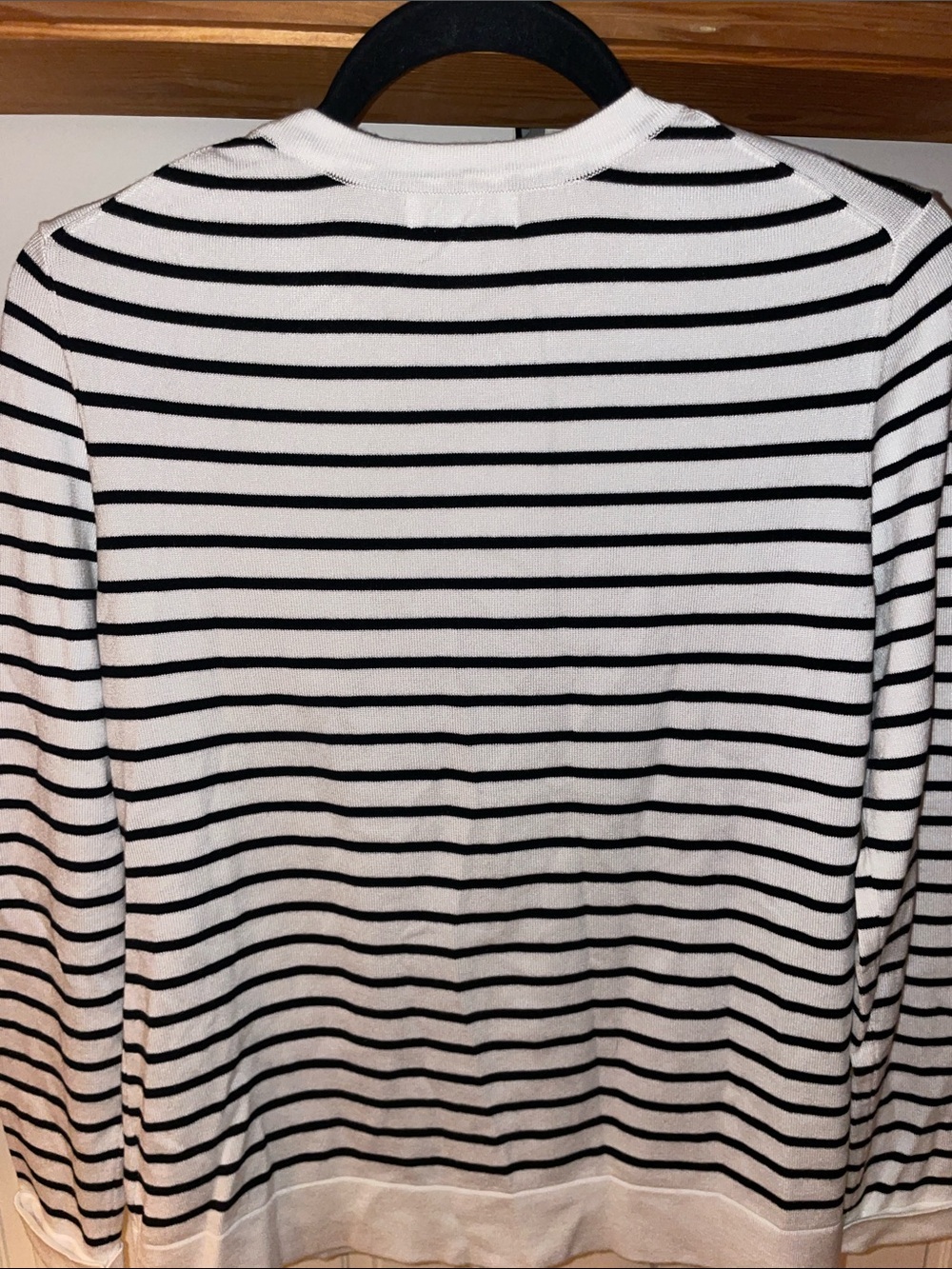 Charter Club Black and White Striped Button-Front Cardigan - Picture 6 of 6